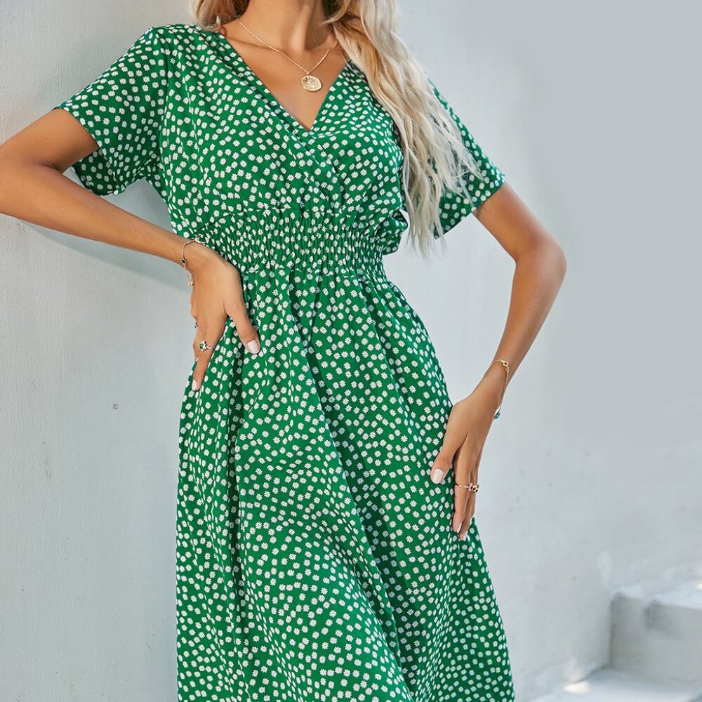 Women's floral print short-sleeved dress
